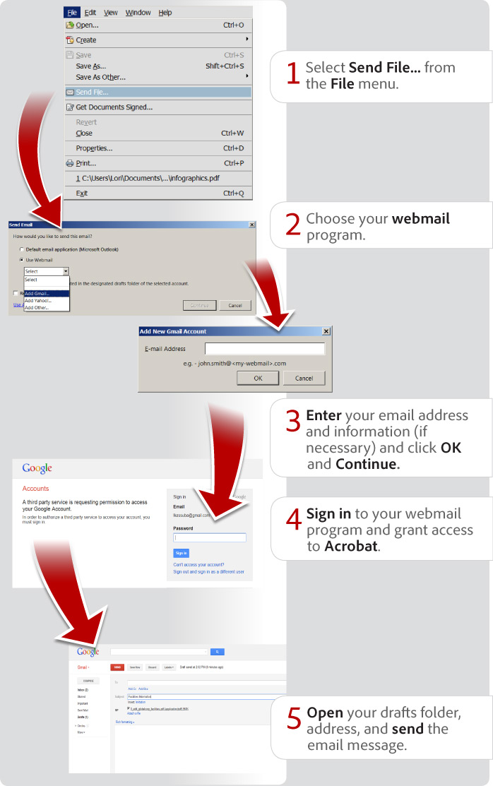 How to use webmail in Acrobat XI or Reader