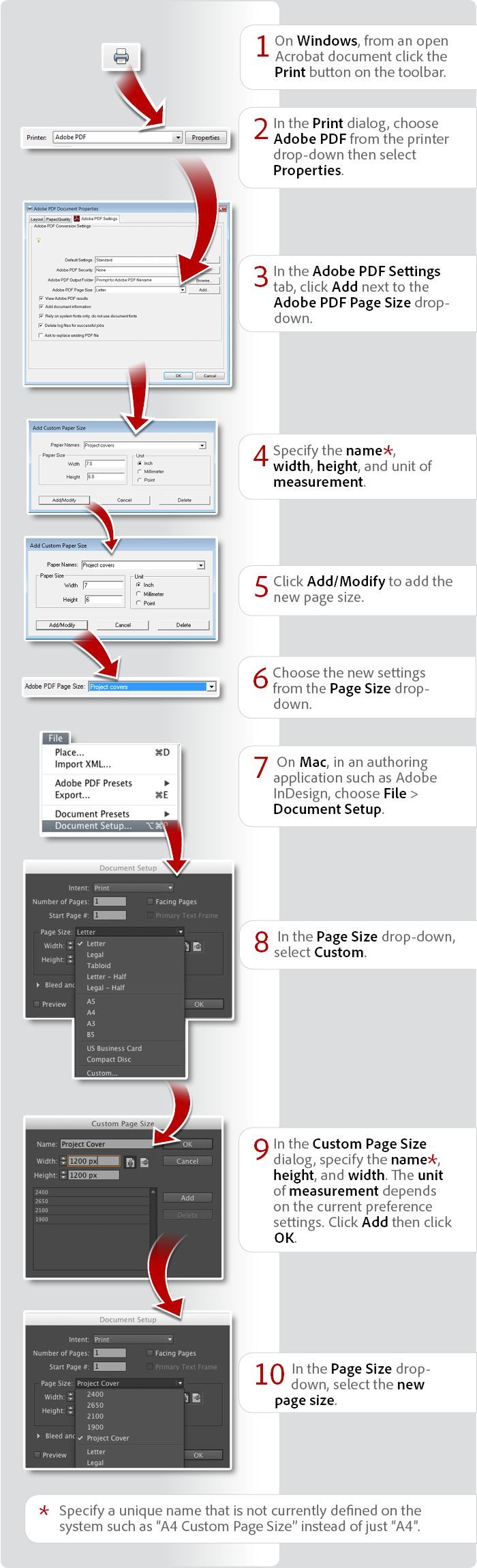 How to create a custom page size using Acrobat XI