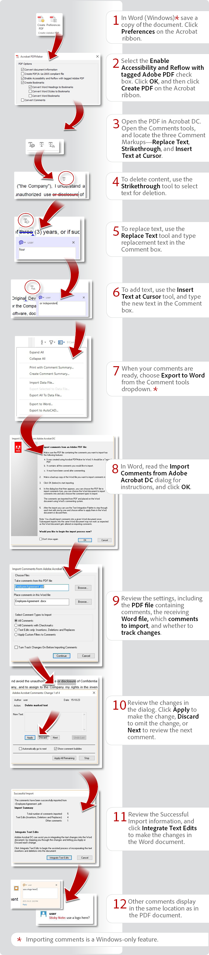 Export PDF comments to Word with Acrobat DC