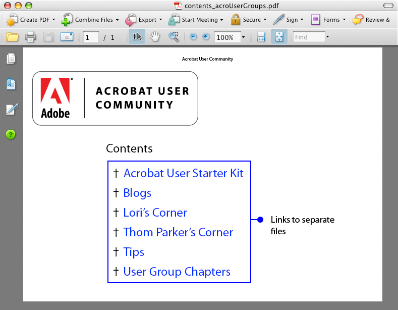 bookmark adobe acrobat reader