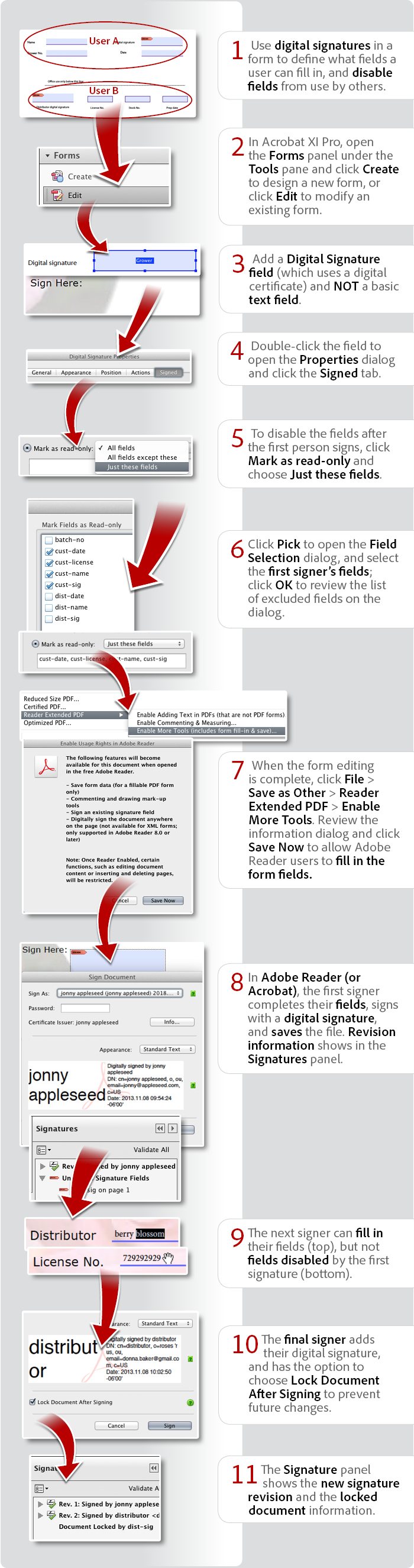 How to lock form fields using a digital signature and Acrobat XI