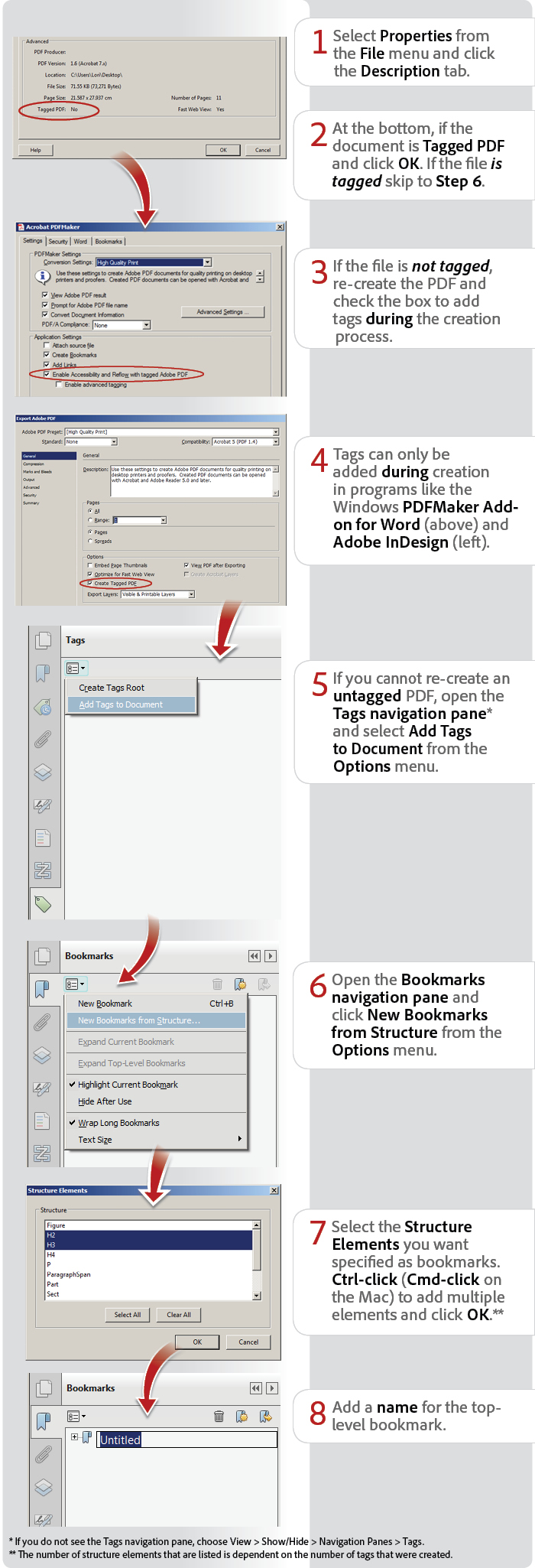 how to create a bookmark in adobe reader