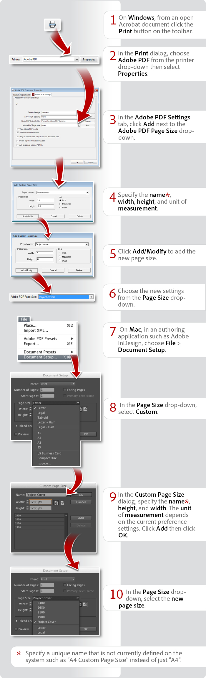 custom paper size in excel for mac