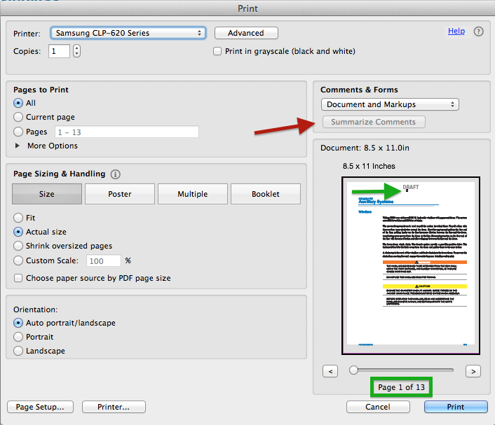 acrobat page setup margins greyed out