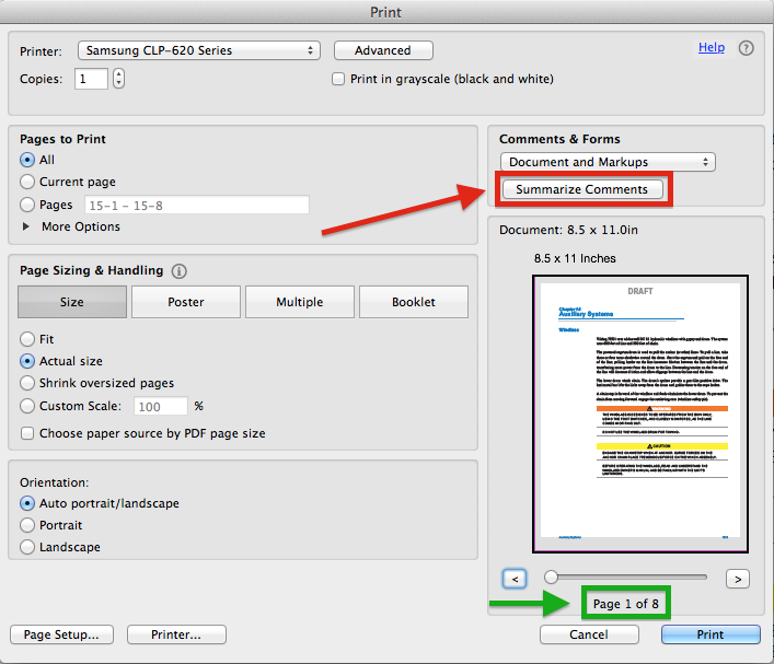 how to get pdf file to print larger